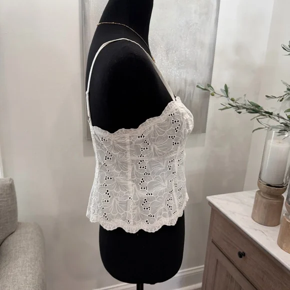 NWOT Mods International Button-down White Lace Camisole Top - Picture 4 of 11